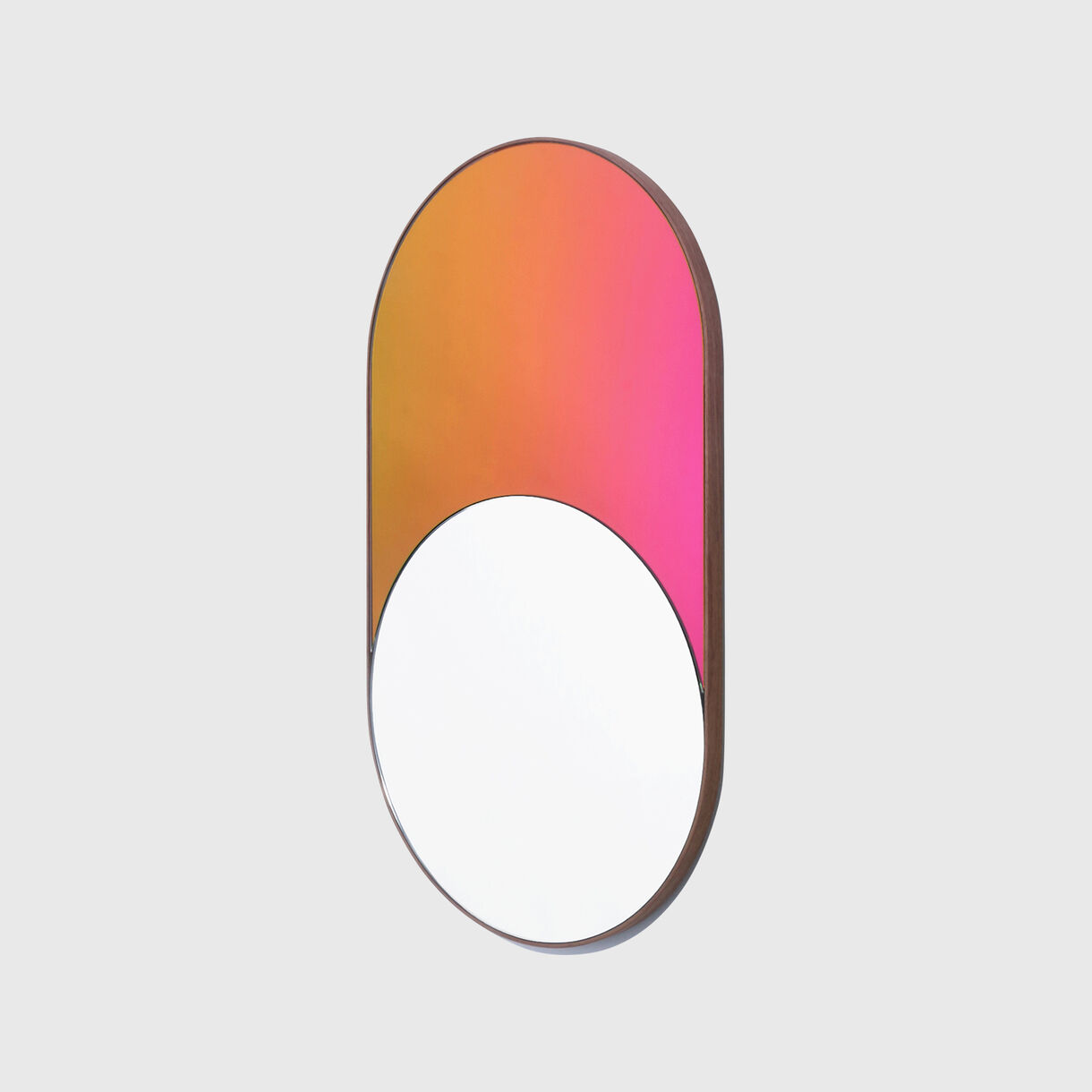 Cylinder Mirror, Walnut, Chameleon